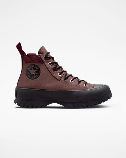 Tenis Converse Chuck Taylor All Star Lugged 2.0 Rugged Basics Cano Alto Feminino Marrom Bordeaux Escuro | PT T0P4795